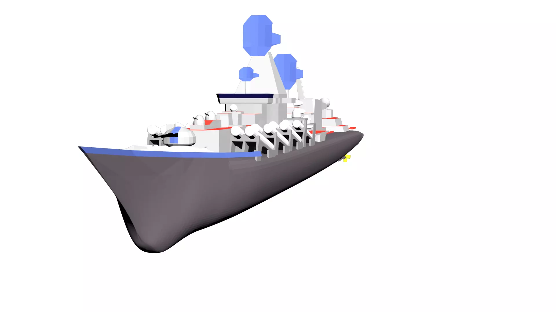 Moskva Cruiser Russian warship 3D model