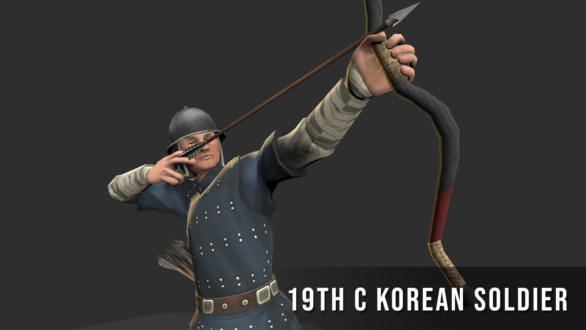 Korean Soldier - 19th Century Low-poly 3D model_4