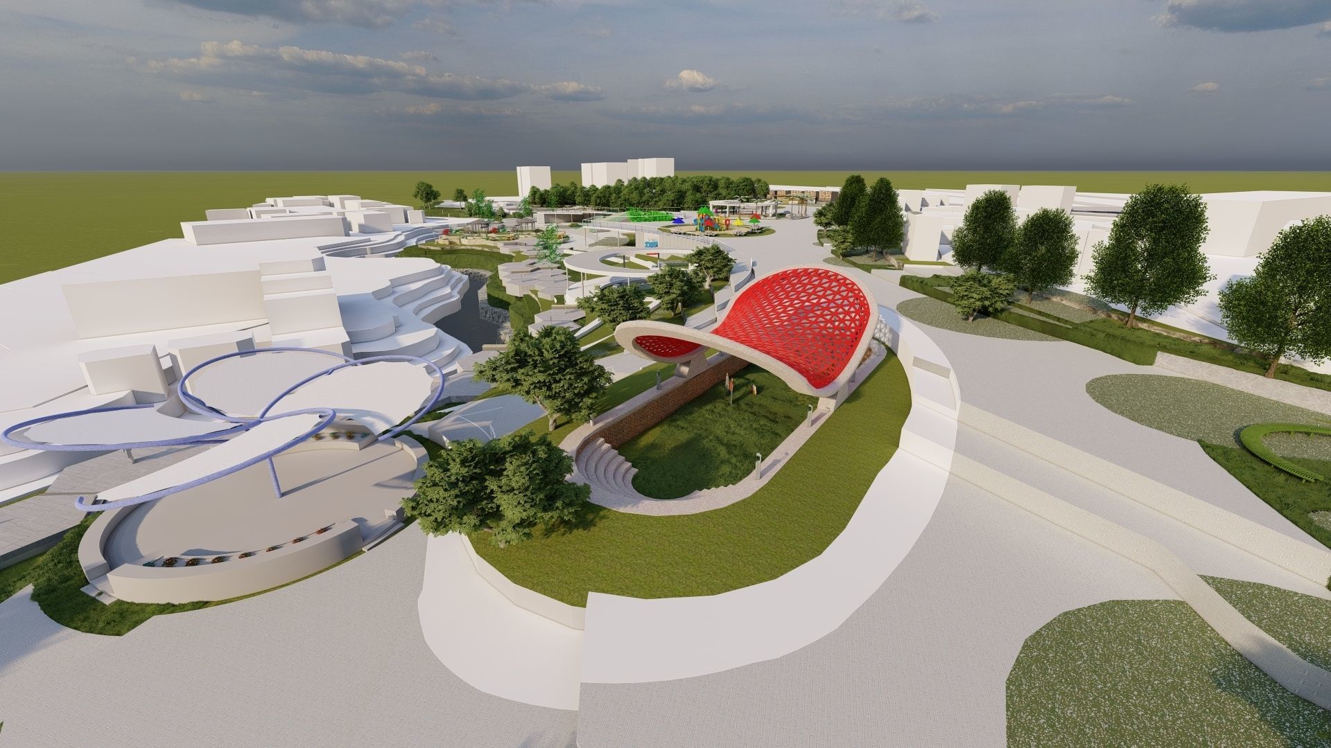 Master park-public park-Private Park Landscape 3D model_16