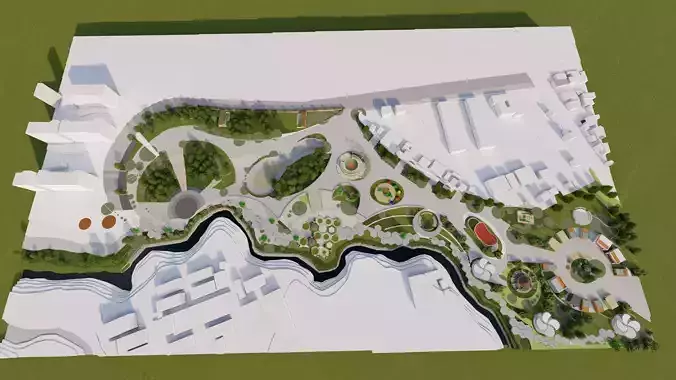 Master park-public park-Private Park Landscape 3D model