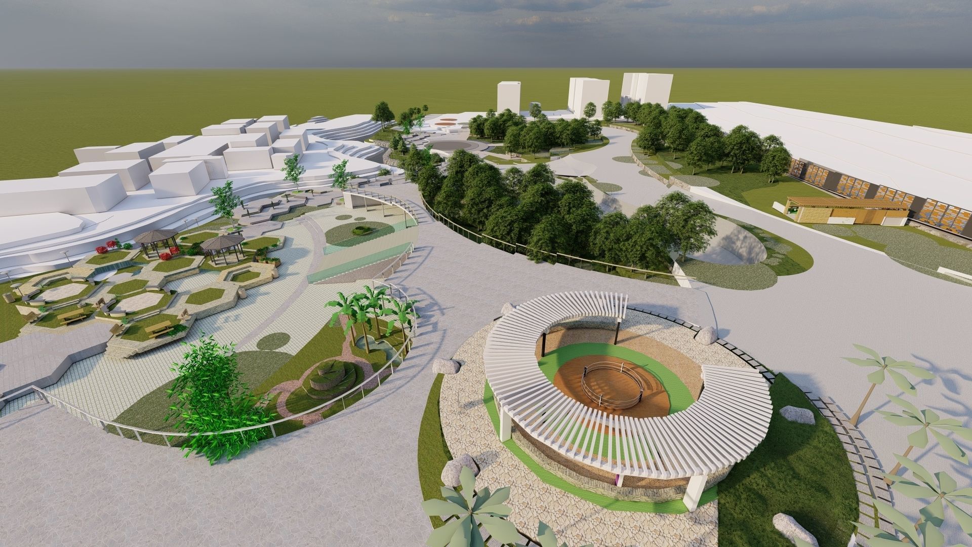 Master park-public park-Private Park Landscape 3D model_21