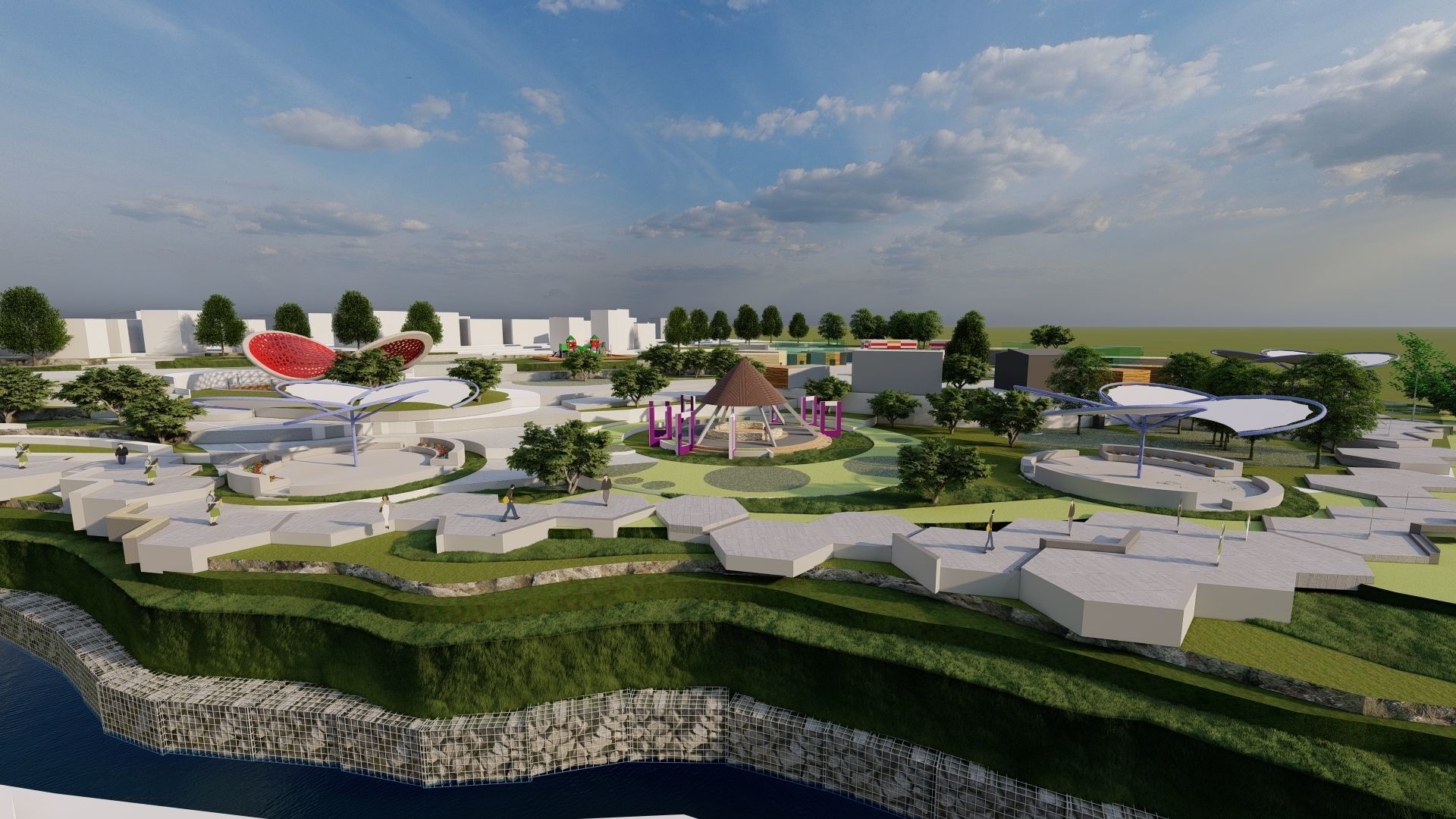 Master park-public park-Private Park Landscape 3D model_15