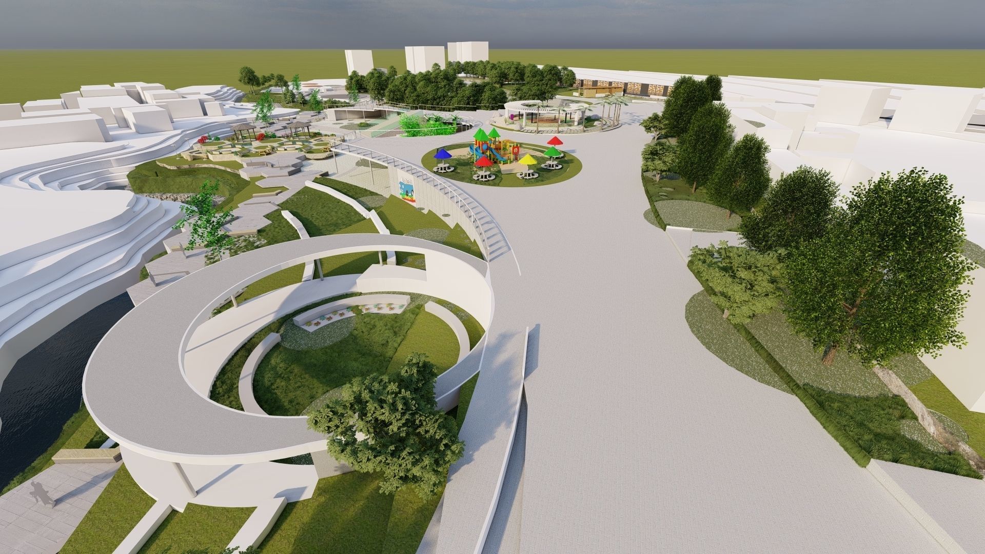 Master park-public park-Private Park Landscape 3D model_19