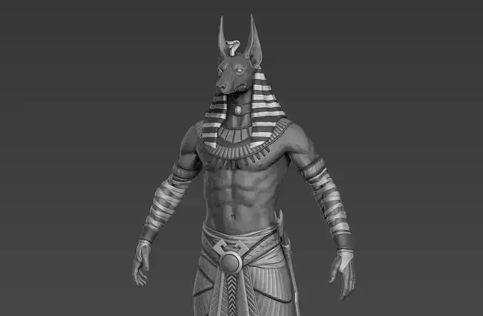 Egyptian God Anubis  Low-poly 3D model