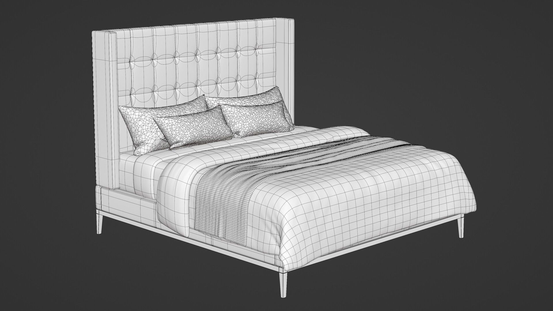 Amorini Upholstered Bed 3D model_5