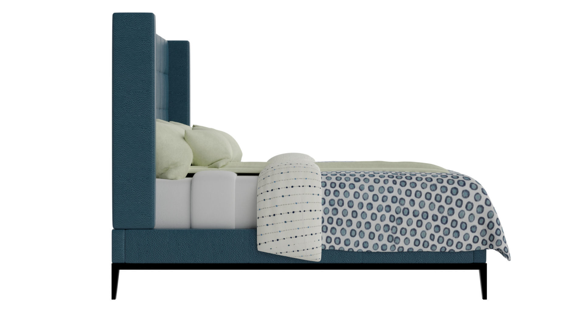 Amorini Upholstered Bed 3D model_3