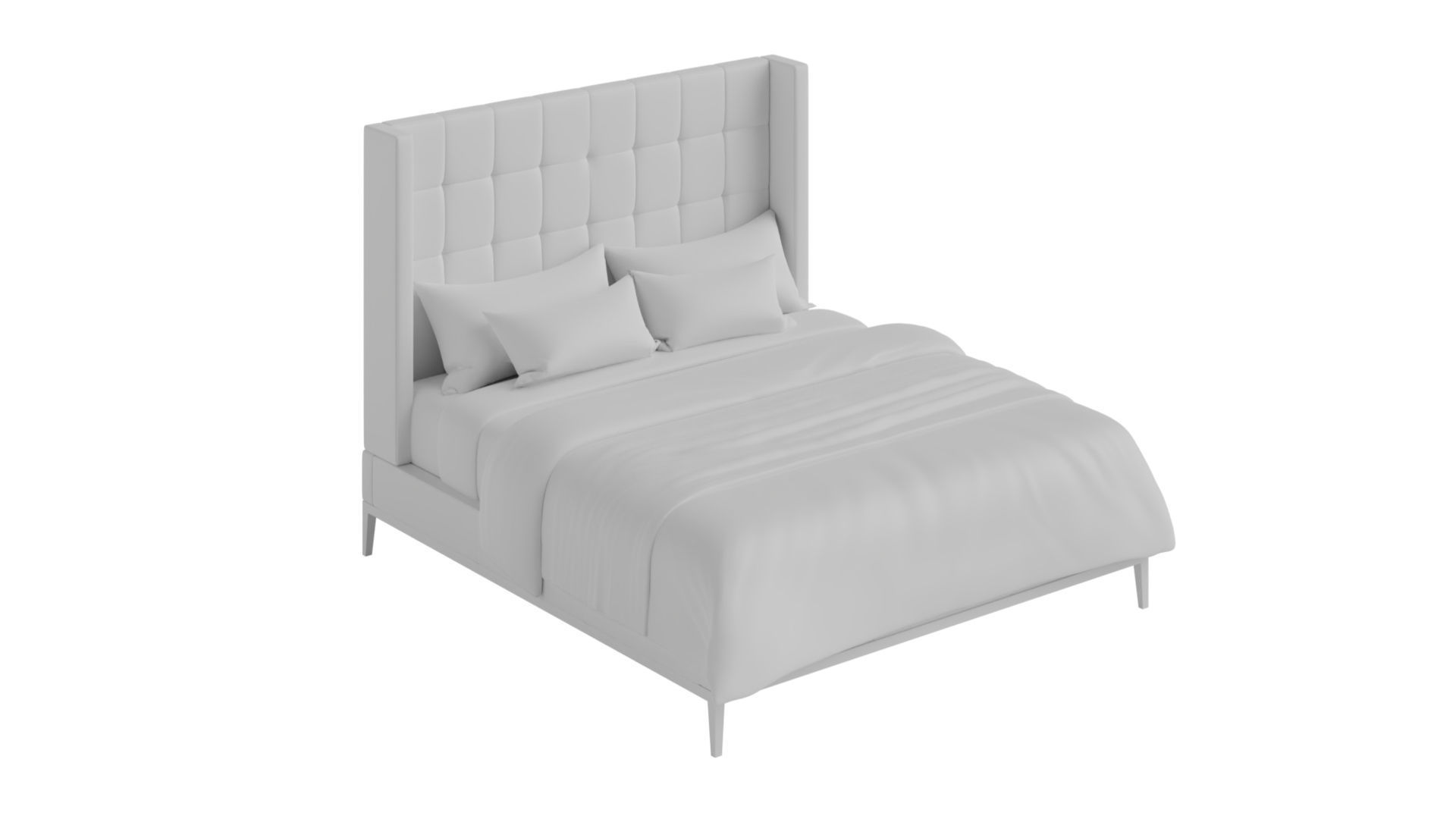 Amorini Upholstered Bed 3D model_4