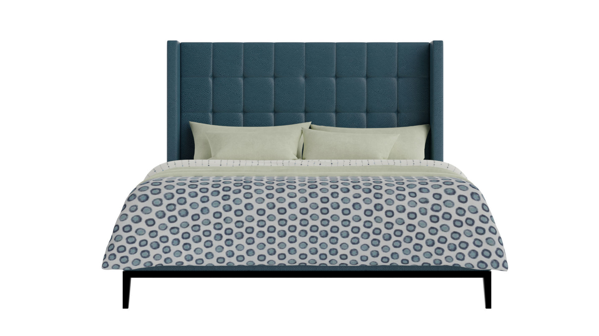 Amorini Upholstered Bed 3D model_1