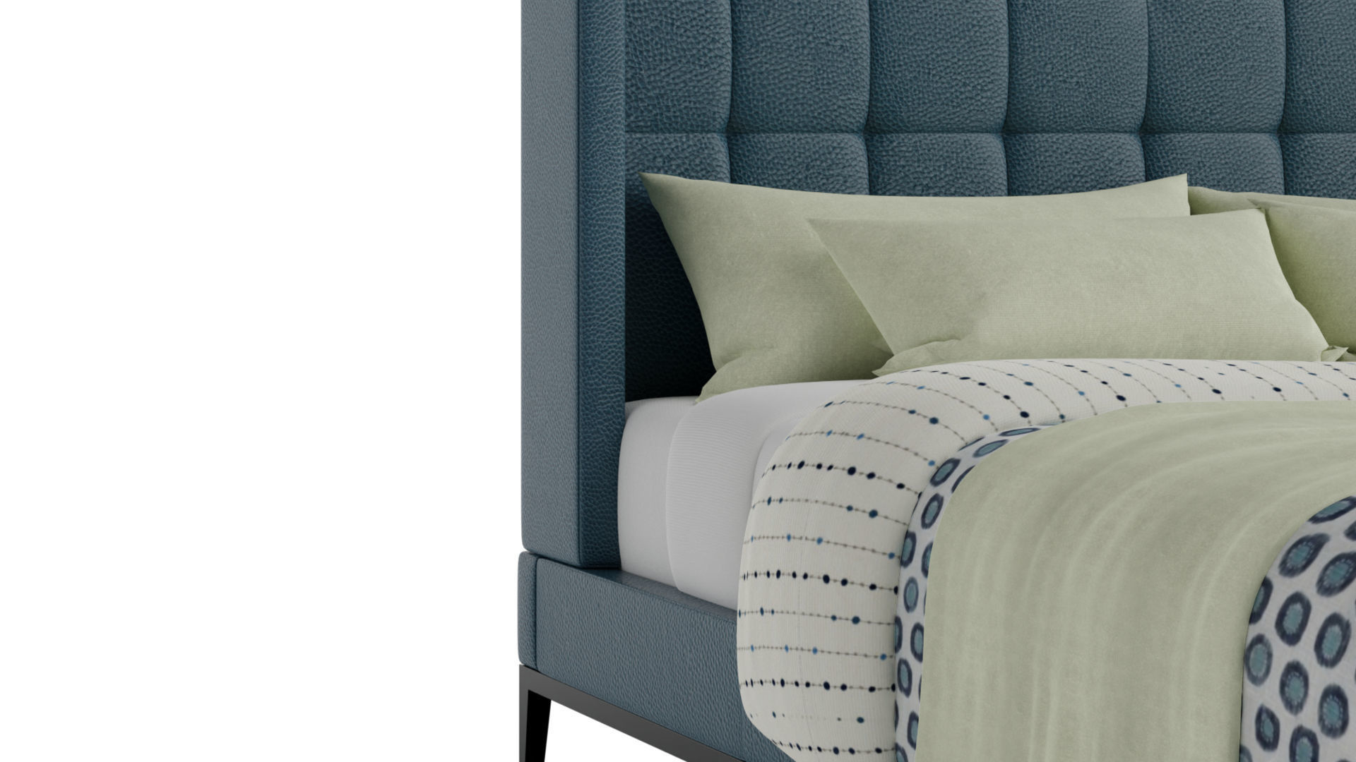 Amorini Upholstered Bed 3D model_2