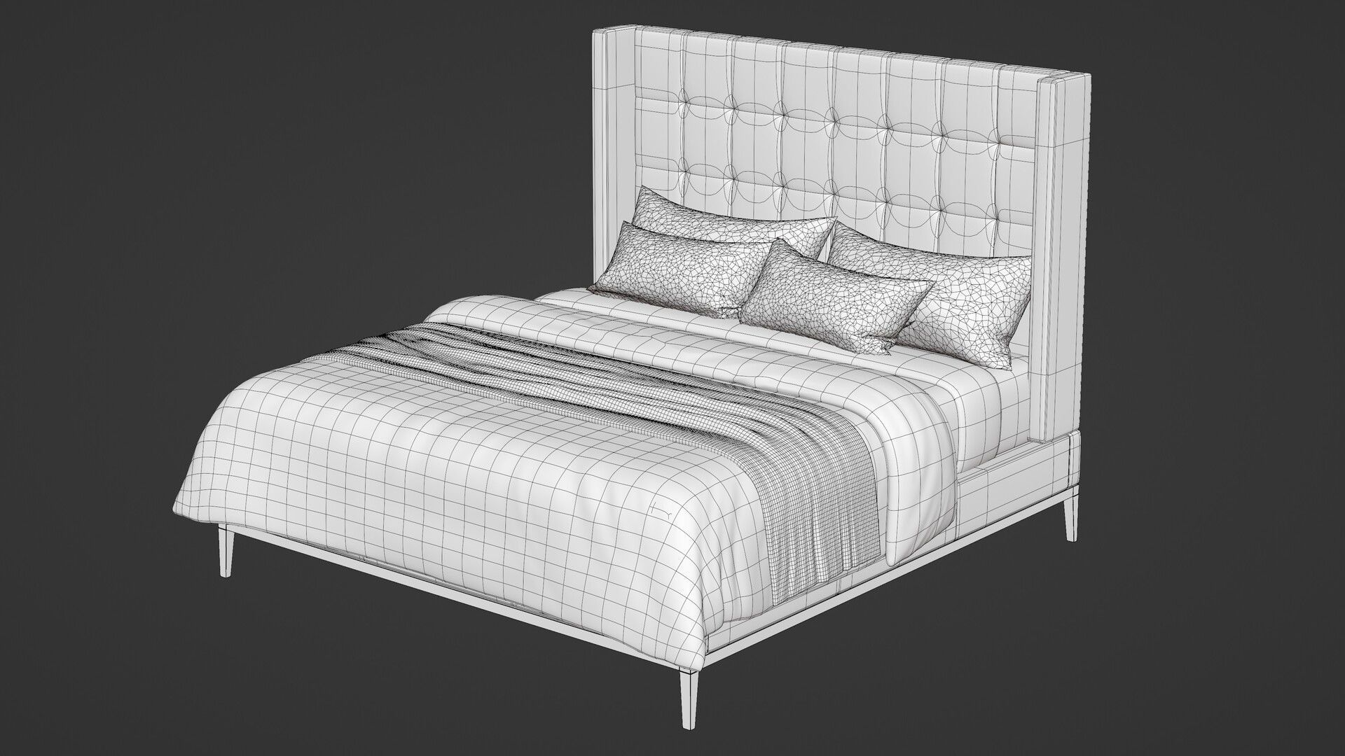 Amorini Upholstered Bed 3D model_6