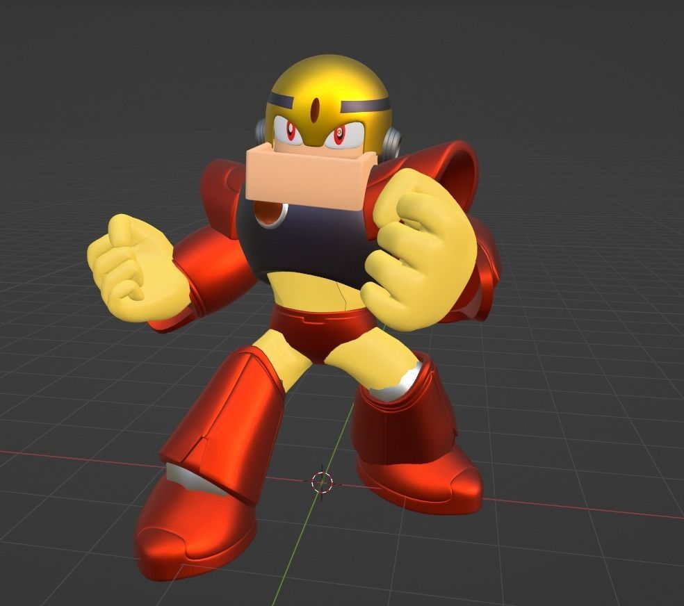 Gutsman - Megaman Powered up 3D model_4