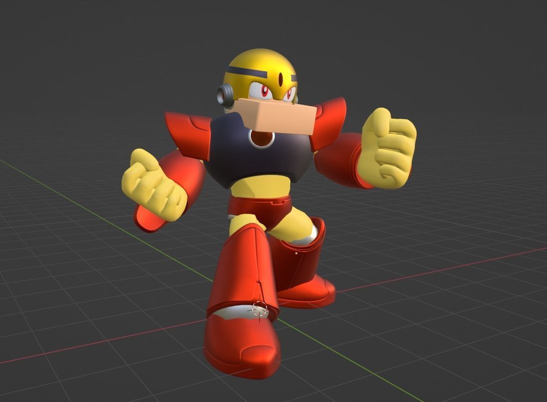 Gutsman - Megaman Powered up 3D model_7