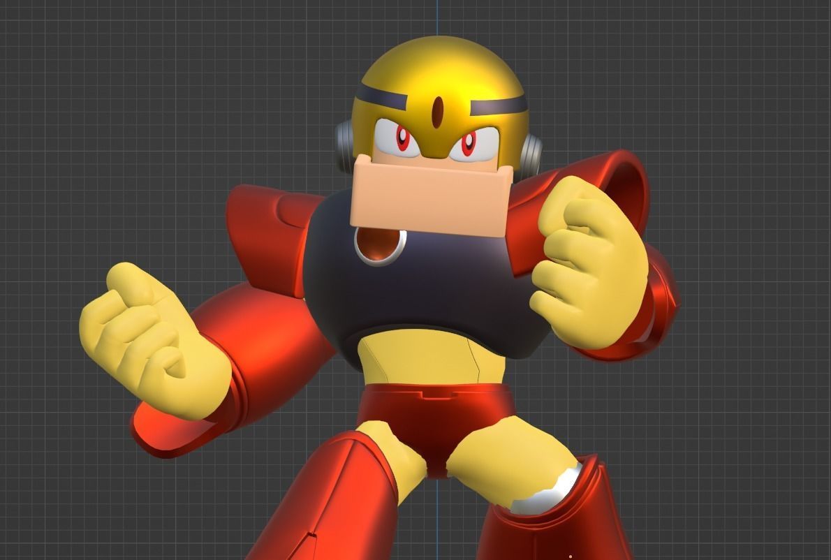 Gutsman - Megaman Powered up 3D model_8