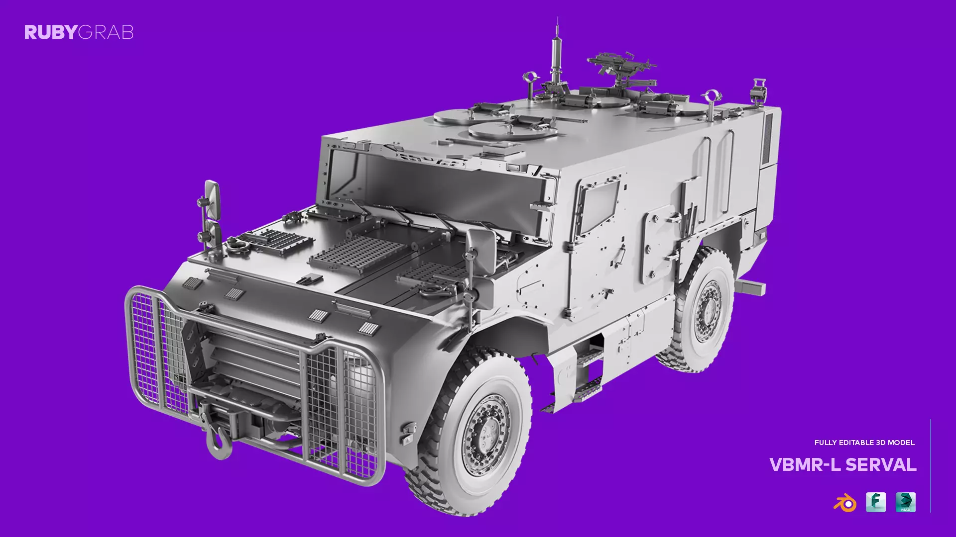 VBR-L SERVAL 4x4 Armoured Vehicle 3D model_0
