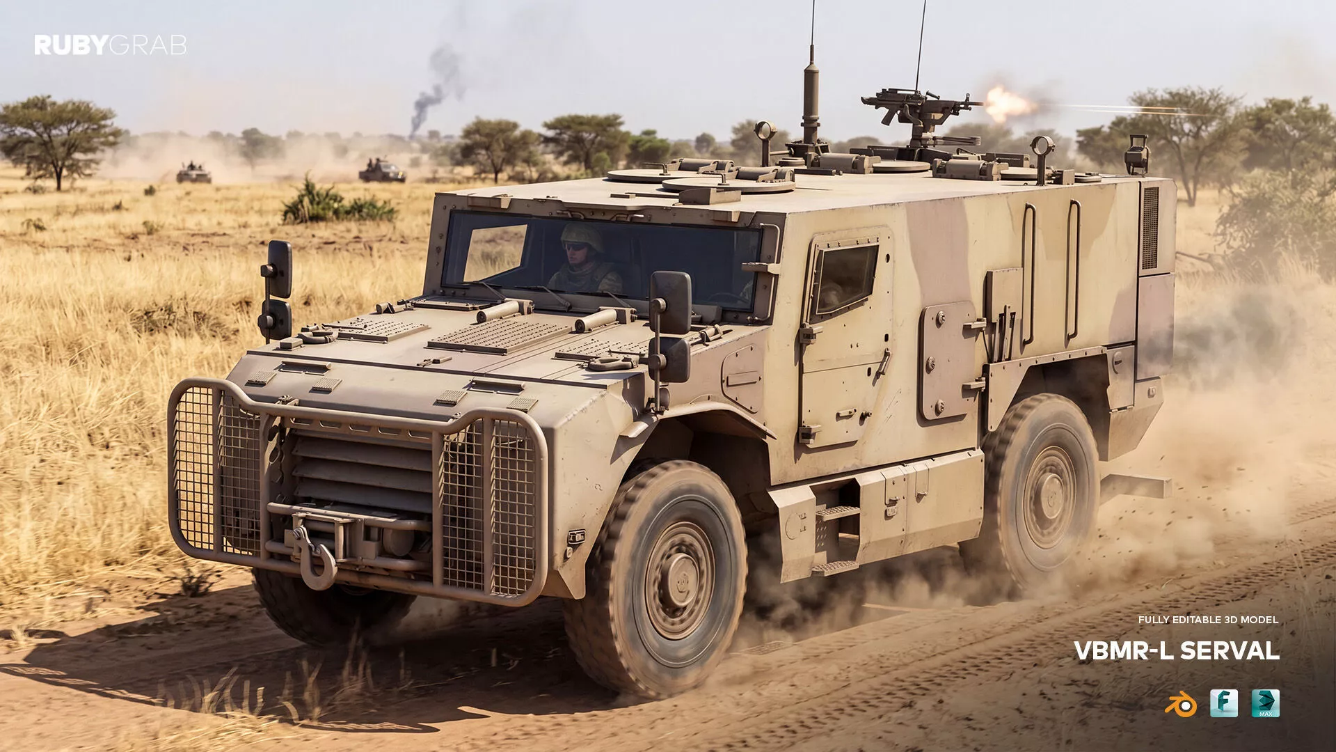 VBR-L SERVAL 4x4 Armoured Vehicle 3D model