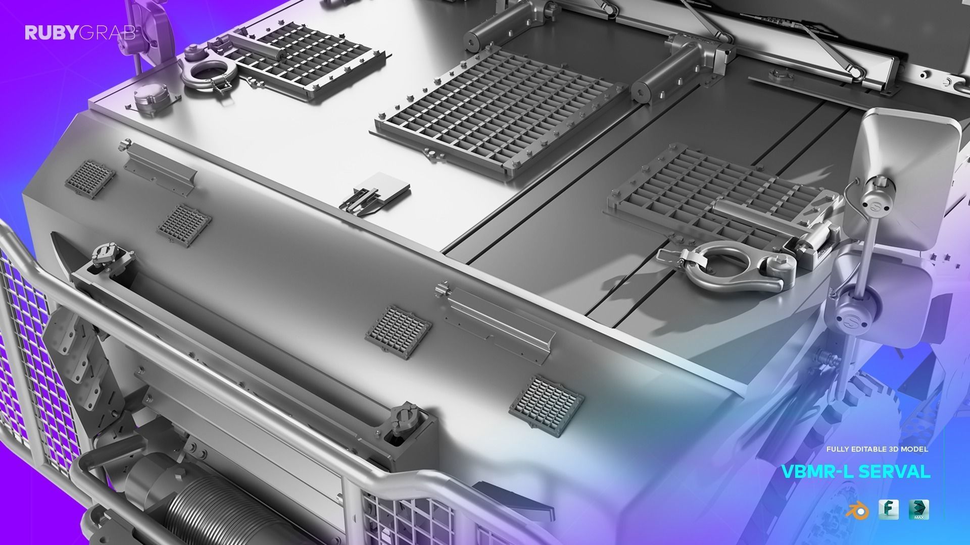 VBR-L SERVAL 4x4 Armoured Vehicle 3D model_7