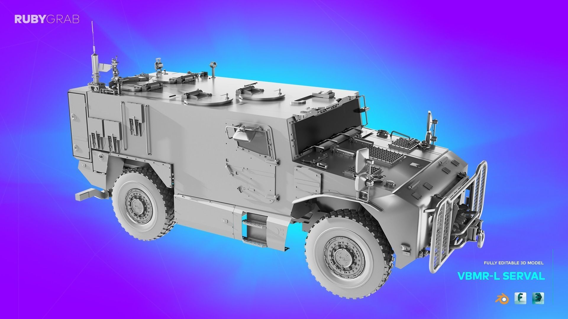 VBR-L SERVAL 4x4 Armoured Vehicle 3D model_3