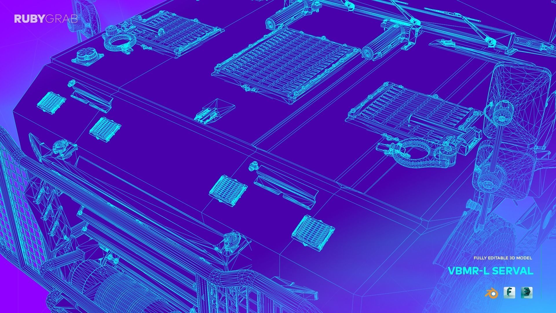 VBR-L SERVAL 4x4 Armoured Vehicle 3D model_8