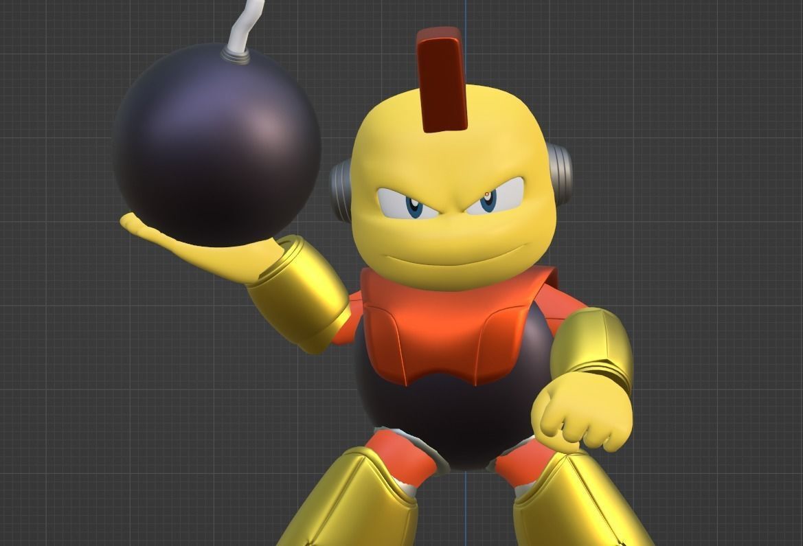 Bombman - Megaman Powered up 3D model_8
