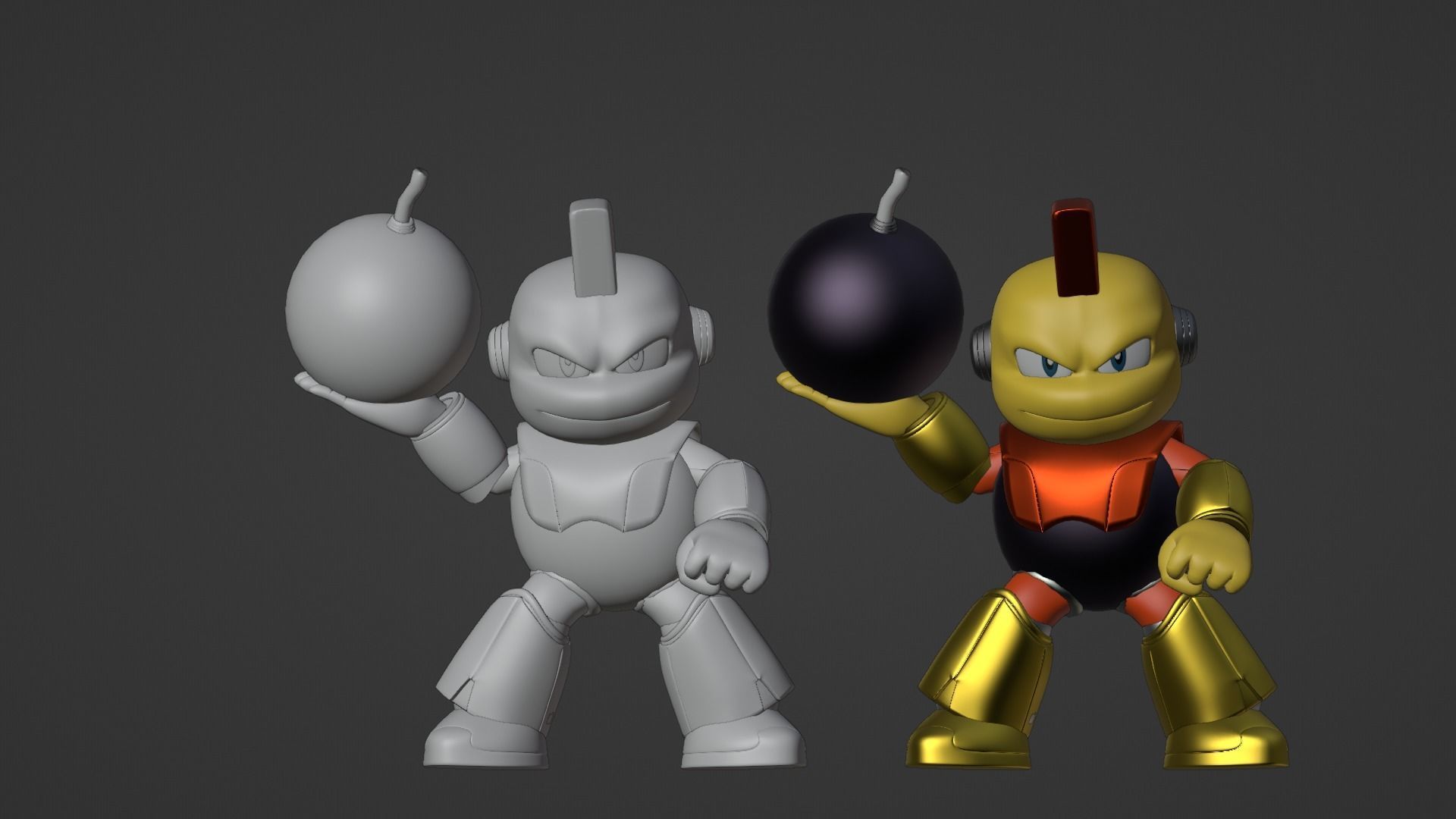 Bombman - Megaman Powered up 3D model_18