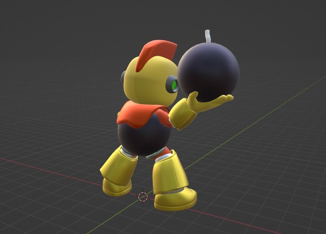 Bombman - Megaman Powered up 3D model_7