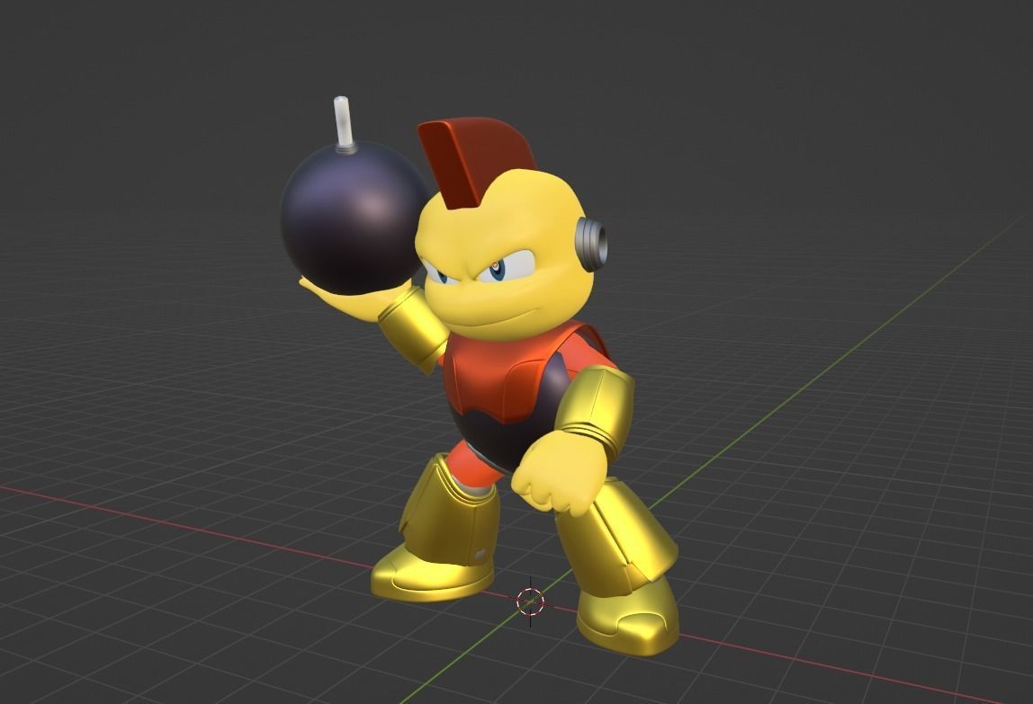 Bombman - Megaman Powered up 3D model_5