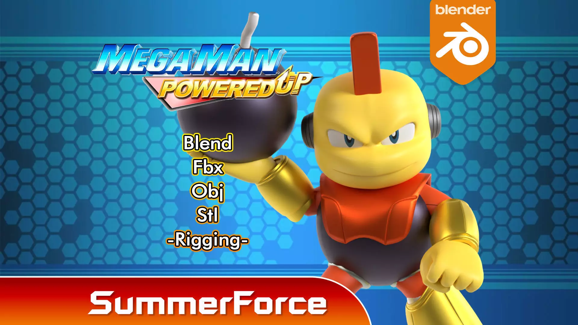 Bombman - Megaman Powered up 3D model_0