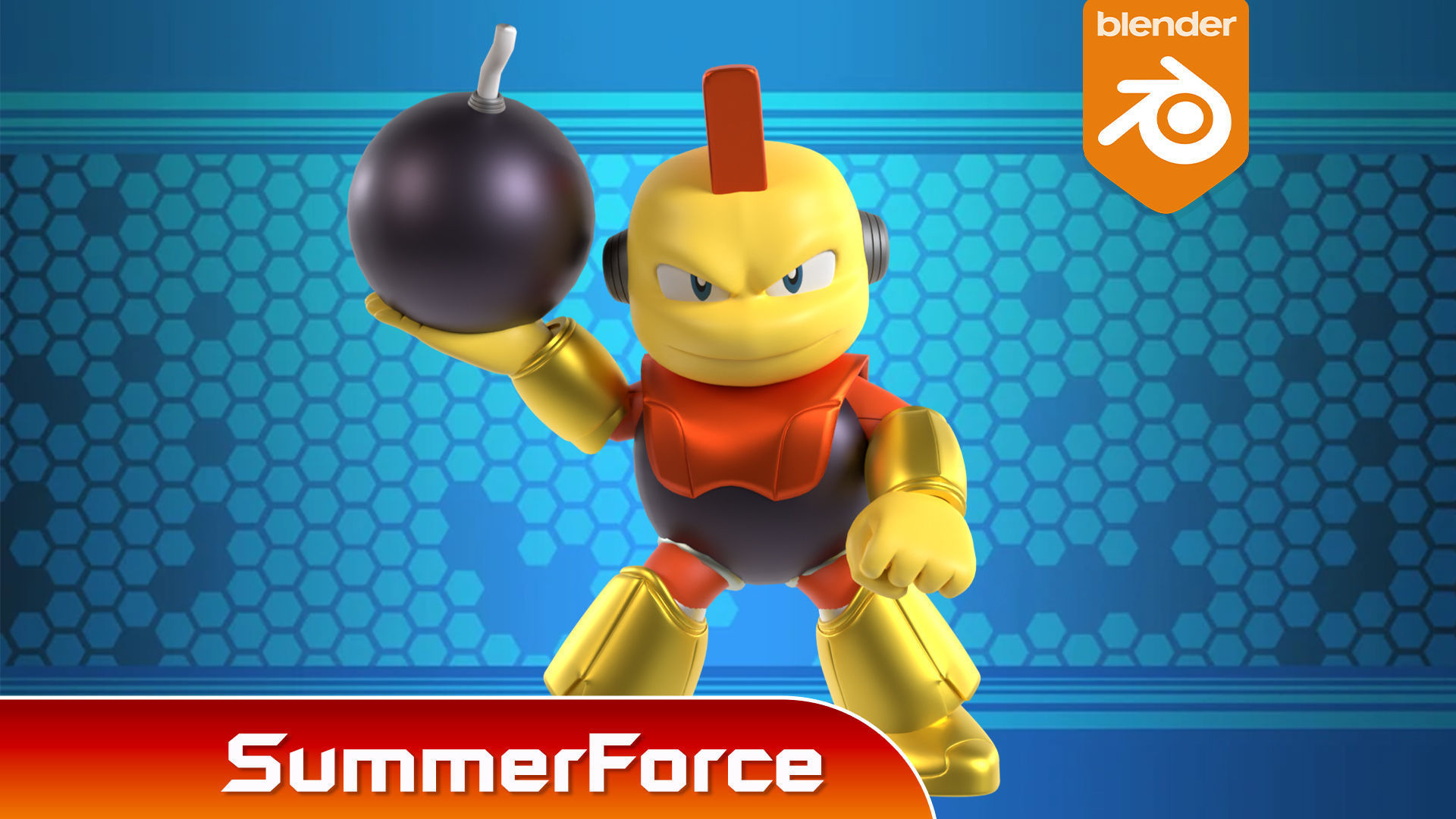 Bombman - Megaman Powered up 3D model_2