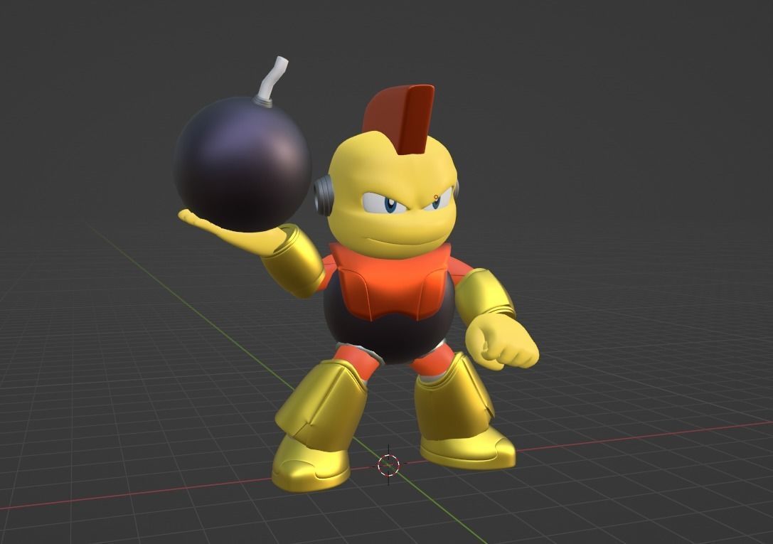 Bombman - Megaman Powered up 3D model_4