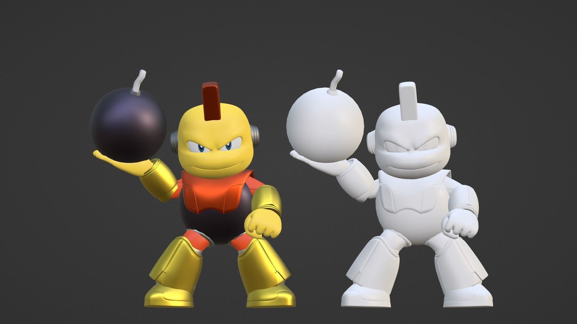 Bombman - Megaman Powered up 3D model_16