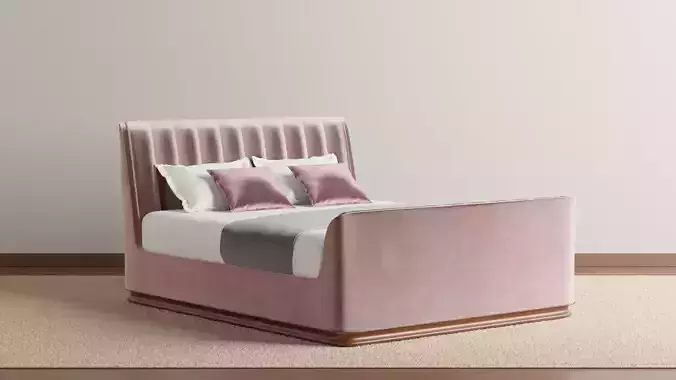 Ava Upholstered Bed 3D model