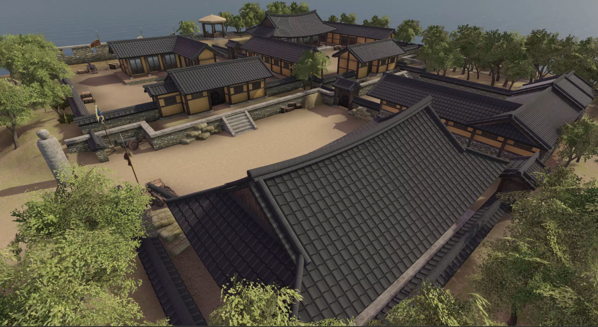 Korean Old Mansions Low-poly 3D model_11