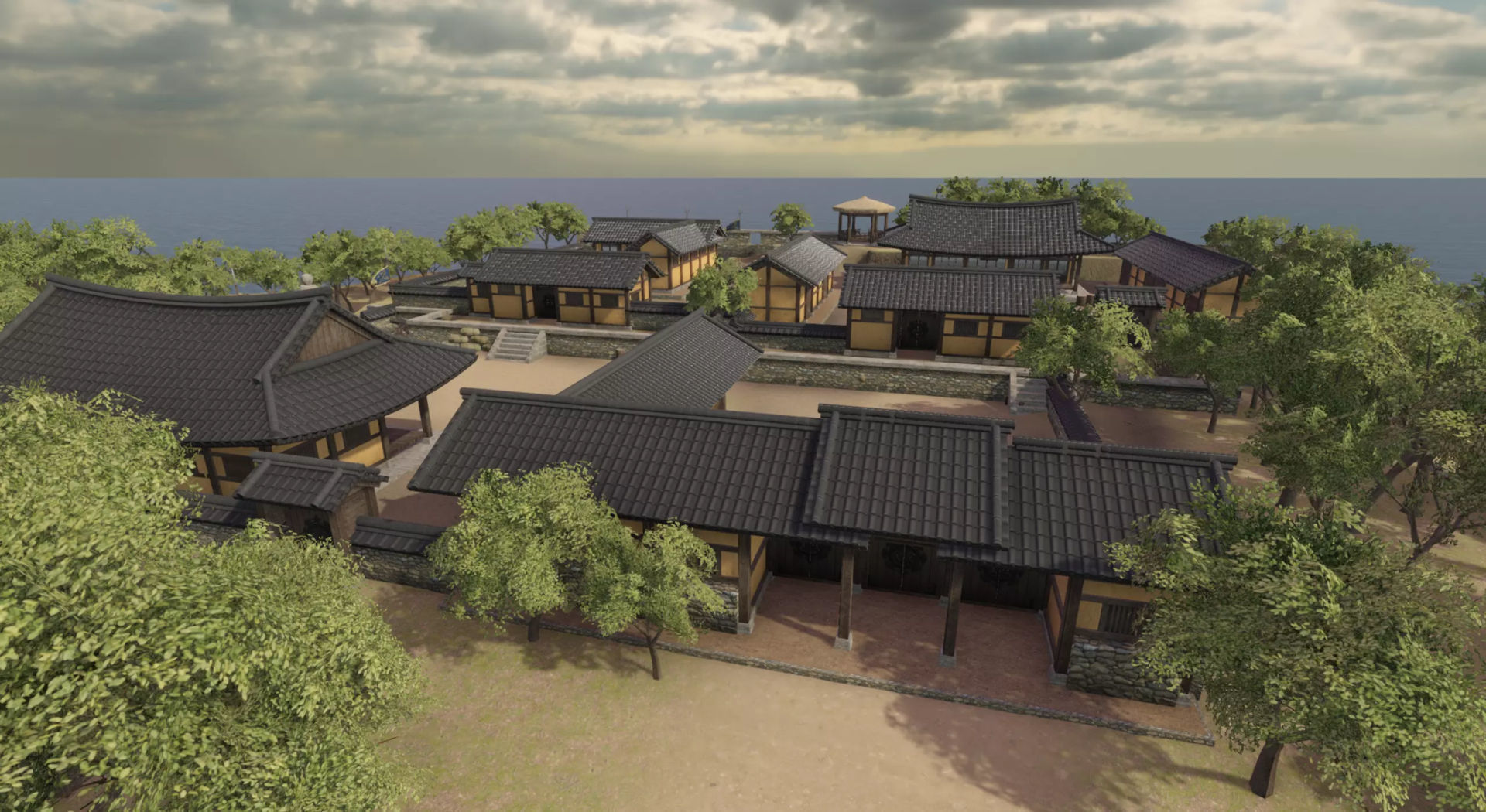 Korean Old Mansions Low-poly 3D model_10