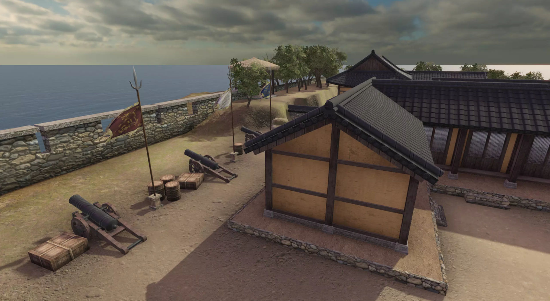 Korean Old Mansions Low-poly 3D model_7