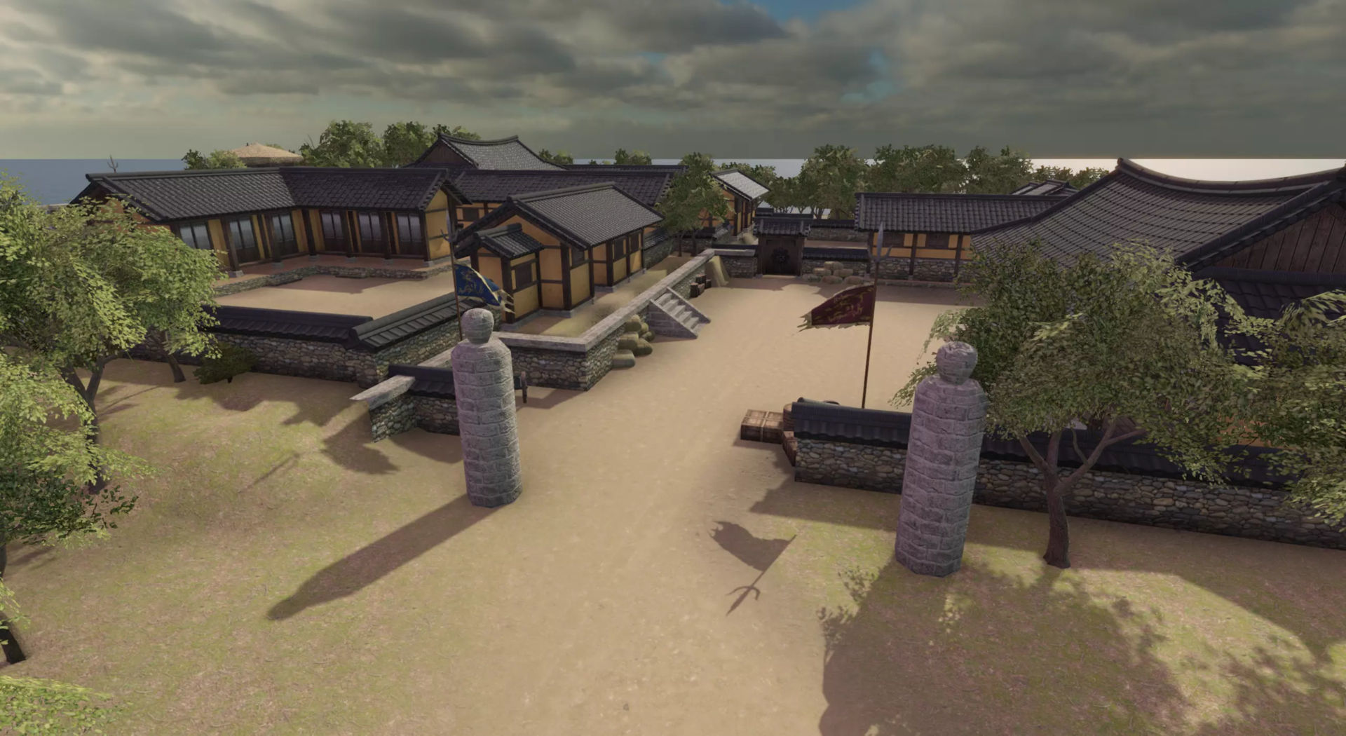 Korean Old Mansions Low-poly 3D model_9