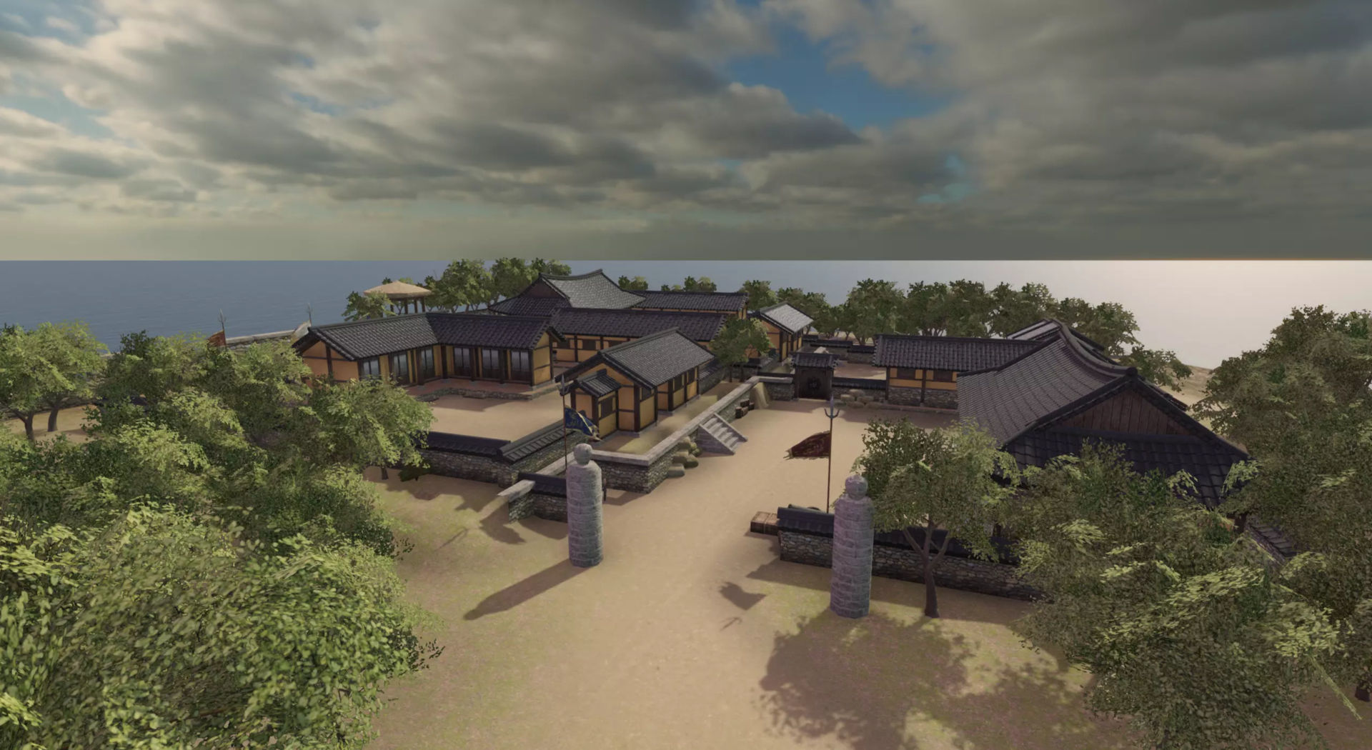 Korean Old Mansions Low-poly 3D model_8