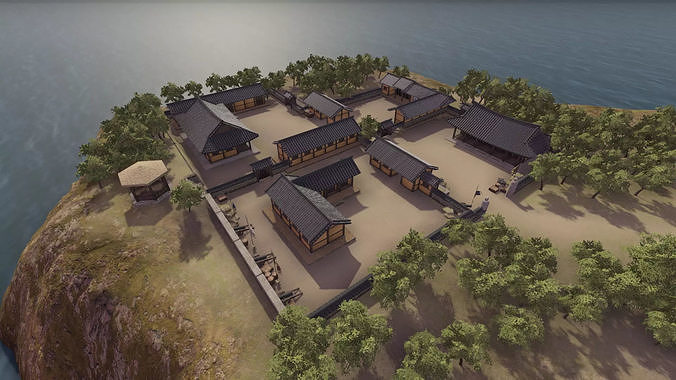 Korean Old Mansions Low-poly 3D model 4