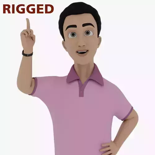 3D Cartoon-Common man-Character with RIG