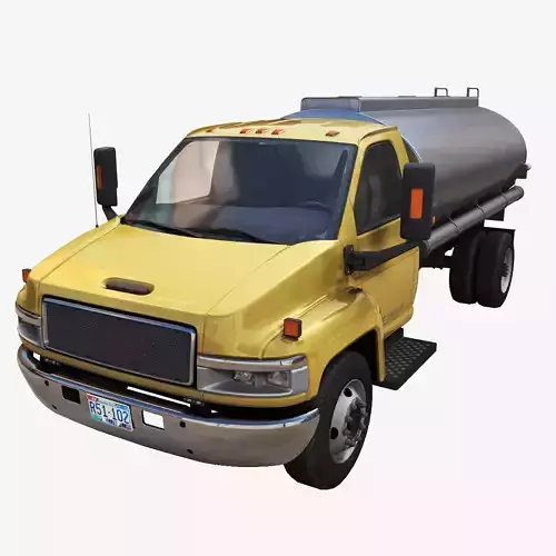 Industrial tanker truck Low-poly 3D model