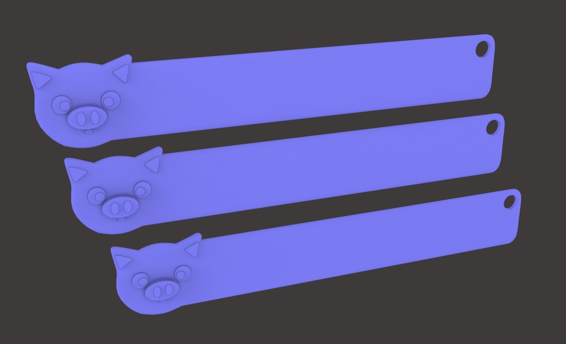 Ruler With Pig Animal Adorable Low-poly 3D model_10