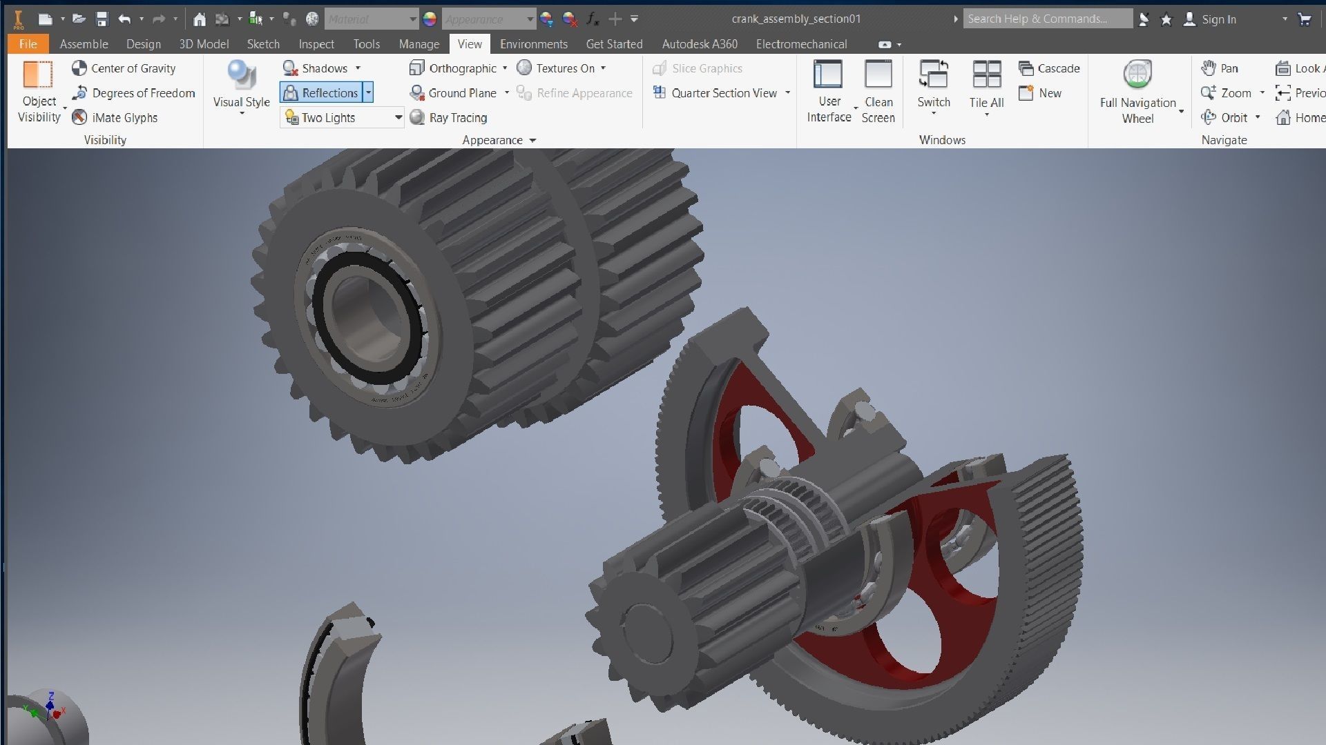 Planetary gearbox crank assembly  3D model_3