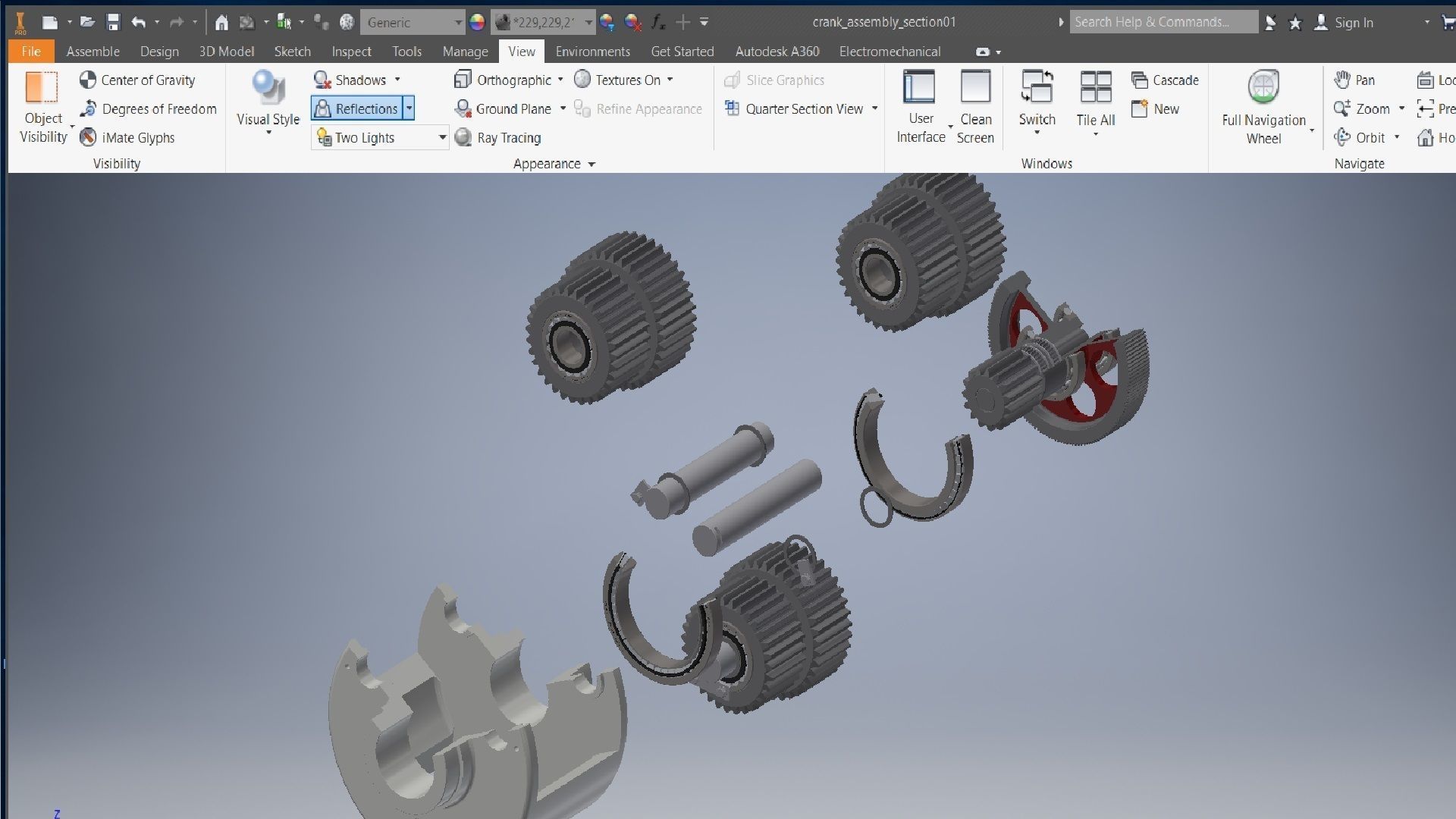 Planetary gearbox crank assembly  3D model_9