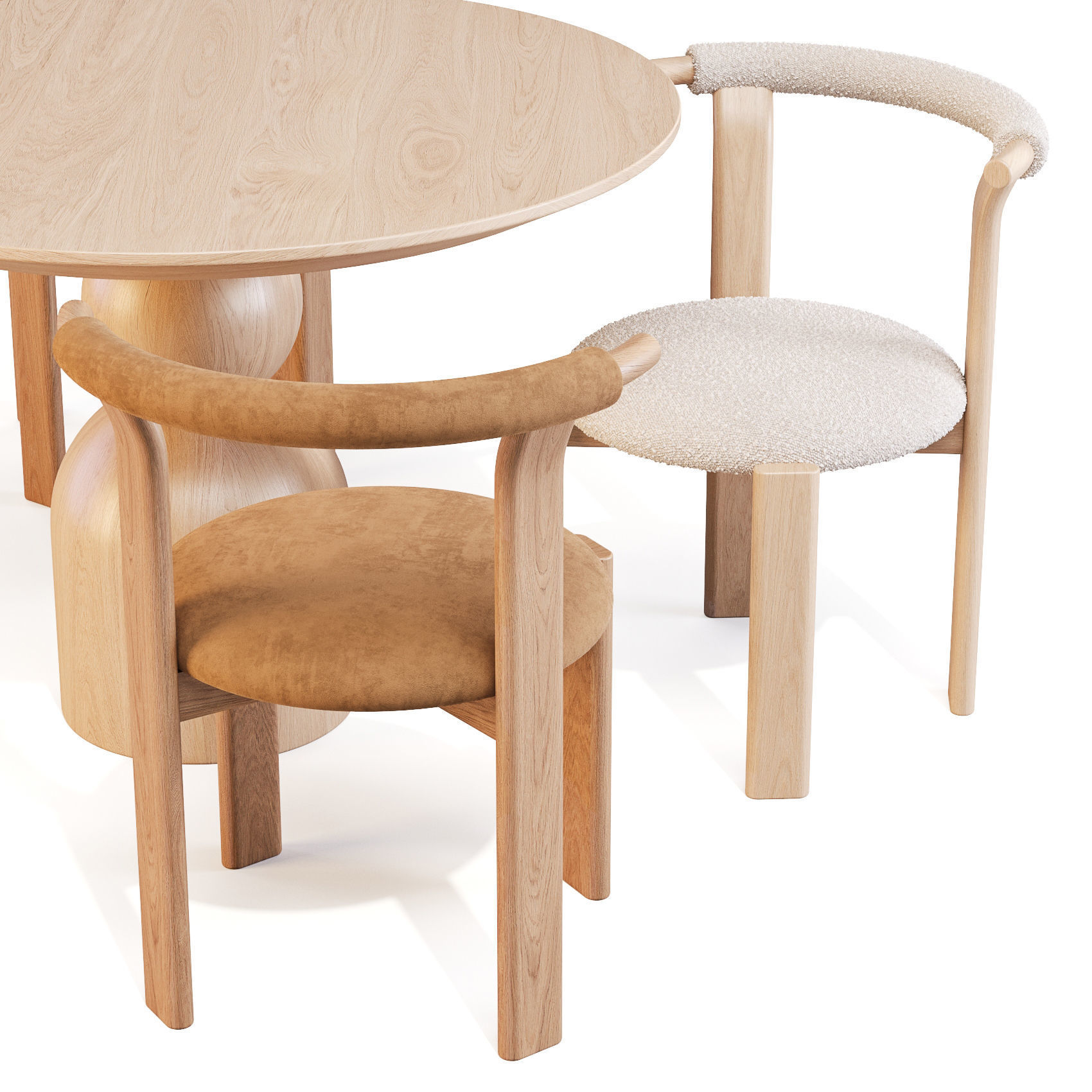 Dining Set Soho Home Lowden Table and Zita Chairs 3D model_2