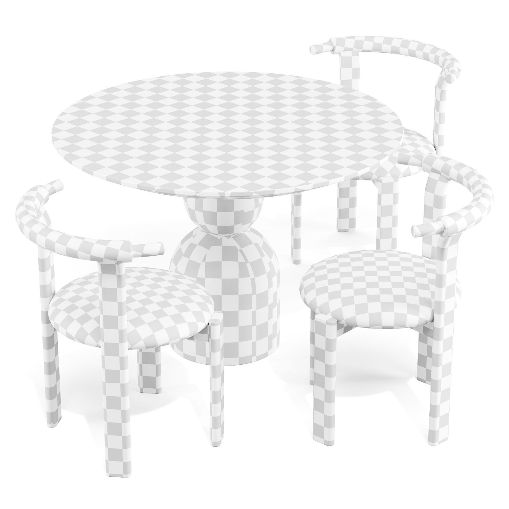 Dining Set Soho Home Lowden Table and Zita Chairs 3D model_4
