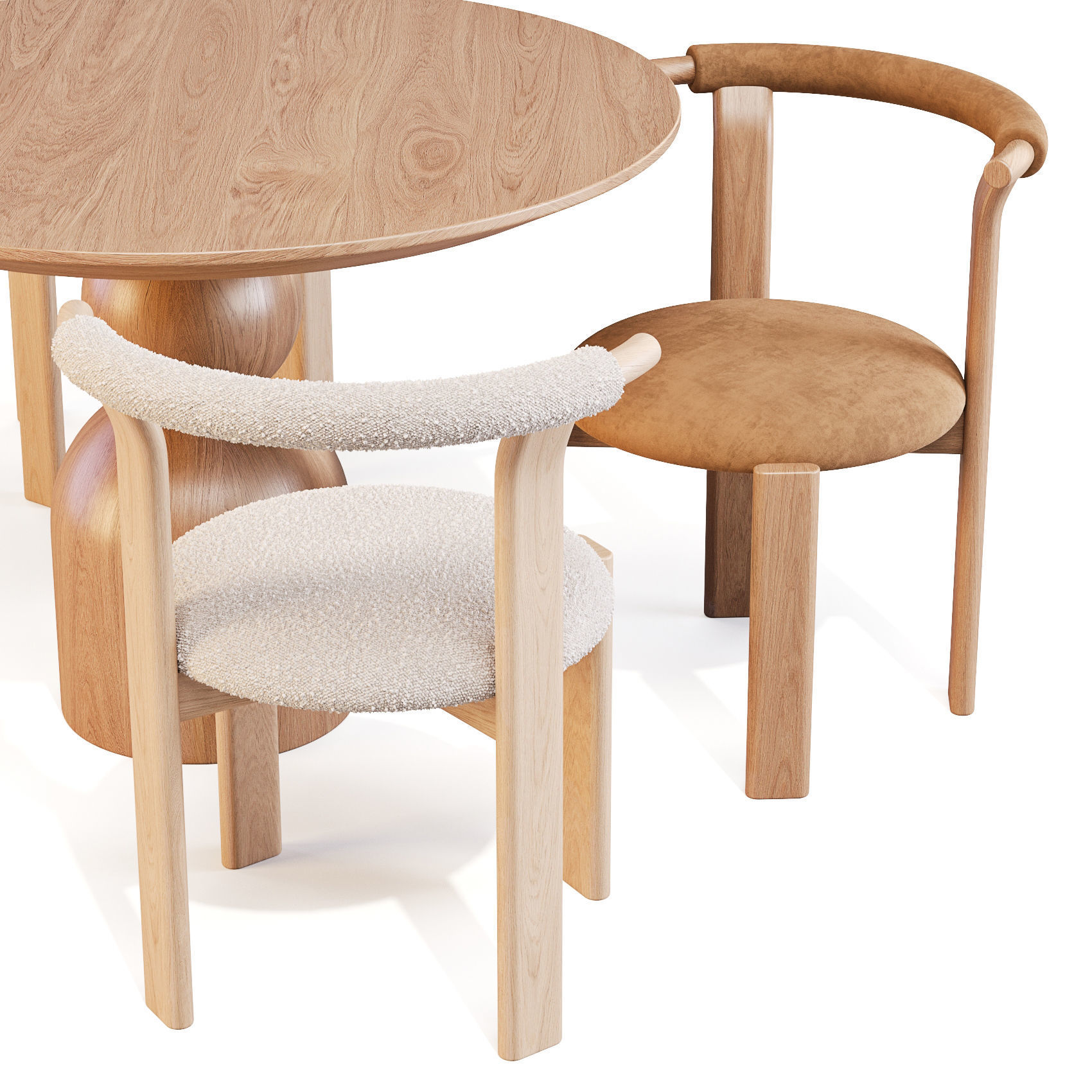 Dining Set Soho Home Lowden Table and Zita Chairs 3D model_3