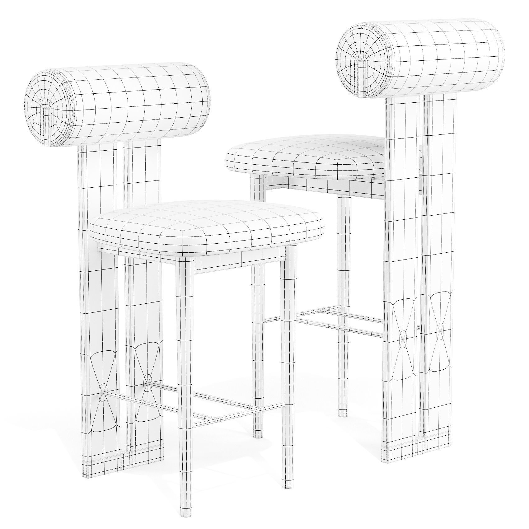 Norr11 Hippo - Bar and Counter Stool 3D model_5