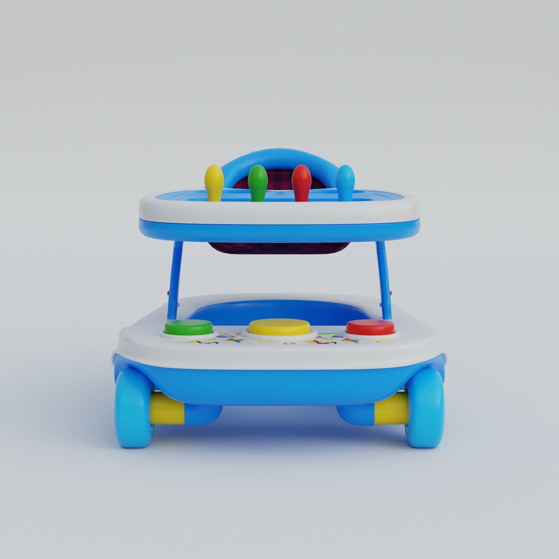 Baby walker Low-poly 3D model_1