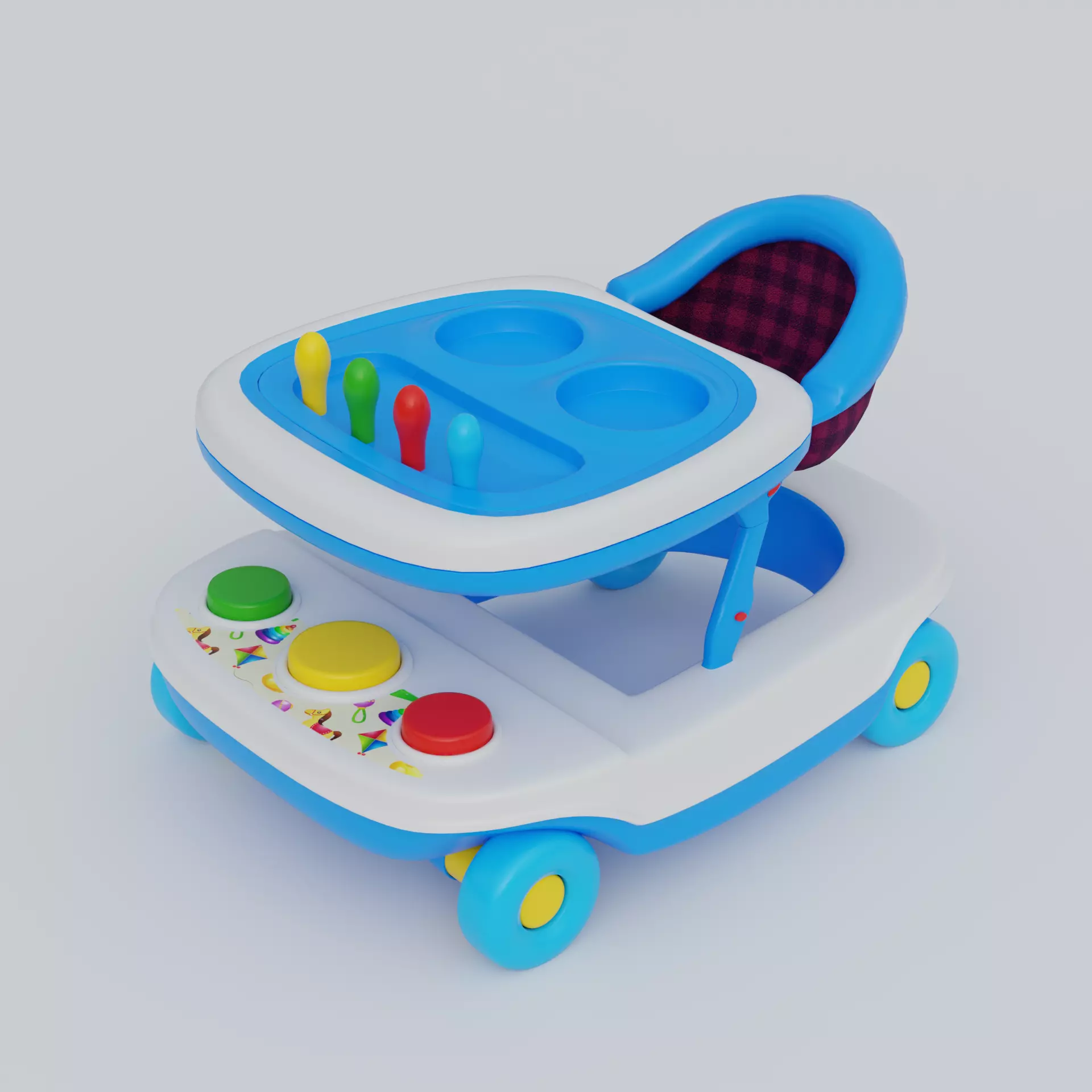 Baby walker Low-poly 3D model_0