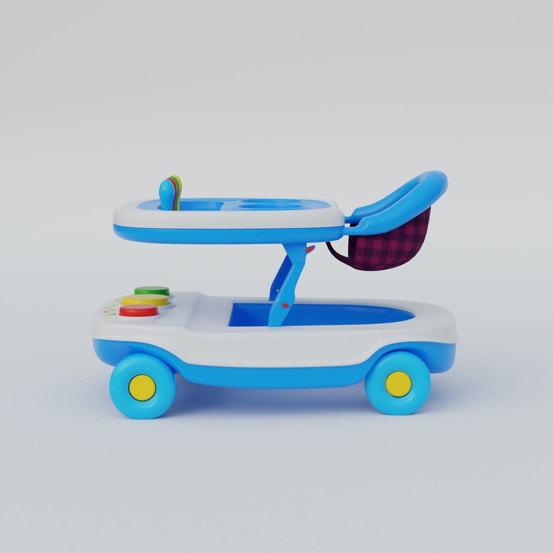 Baby walker Low-poly 3D model_3