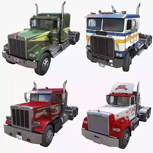 80s American Truck 3D Model Collection